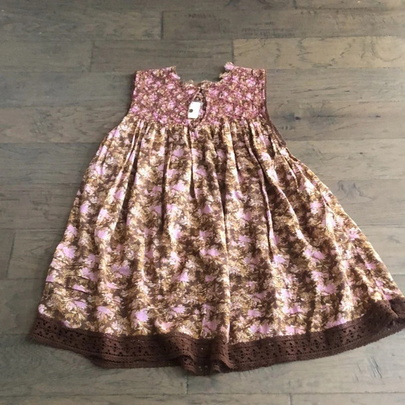 Free People Shea floral dress chocolate combo Medium New with Tags - Picture 9 of 13